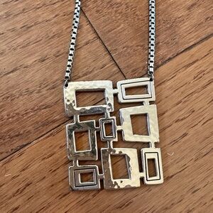 Brighton Silver Plated‎ Abstract Block Crystal Necklace